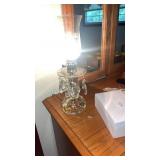 Antique lamp with glass prisms