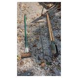 Post hole digger soil, probe, and scraper with