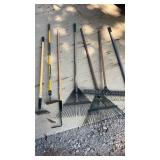 Garden rakes, leaf rakes hose weeder, plastic