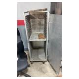 Aluminum rolling tray cart approximately 20 x 26"