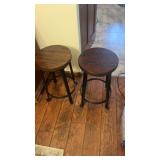 2 24 inch tall, stools and candle