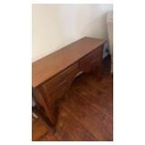 Oak sofa table with drawers, 16 inches wide 30