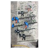 6  clamps, including 6 inch, 18 inch 24 inch,