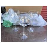 8 wine glasses
