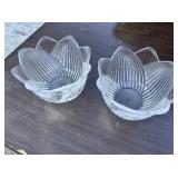 2 crystal bowls, 6"