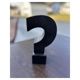 Question mark bookcase decor