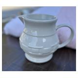 5" tall white Longaberger pottery pitcher