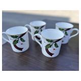 4 Brooks Brothers Lenox holiday coffee cups