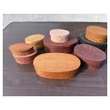 Collection of small wood and paper boxes (9)