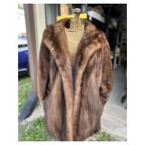 Vintage mink fur coat, dark brown, Emba brand