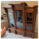 1870s palladian glass front bookcase,