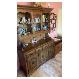 Table and six chairs with step back hutch. Small