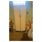 Enamel/metal cabinet with painting supplies and