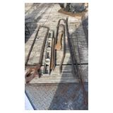Meat saw, level, crowbars, ground probe