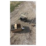 Foot trap and two bird boxes