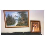 Framed oil on canvas by M Harding, along with