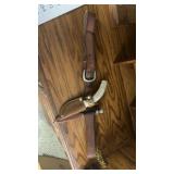 Leather belt with two knives