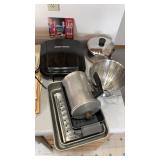 Pits and pans. With George Foreman skillet