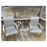 Patio furniture and gas barbecue grill