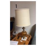 Two matching lamps with marble base