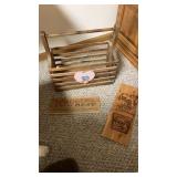 Wooden basket with wooden signs
