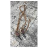 Wooden pulleys with rope