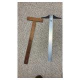 One metal and one wooden T-squares