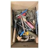 Miscellaneous hang tools. Screw drivers, saws,