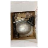 Hard hat, flashlights, bags and tool vests