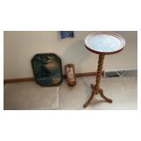 Small table with wall ornaments