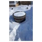 Two barrel flower pots