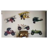 Wall ornaments of antique vehicles. Made of