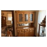 Solid oak, China hutch. Approximately 80ï¿½ tall.