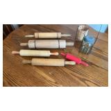 Vintage rolling pins Wood with metal wall hanger.