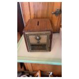Oak box with post office box door