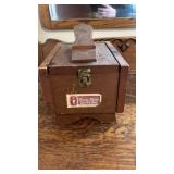 Rustic pecan shoe care chest