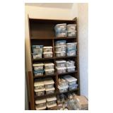 Large wooden shelf does not contain contents