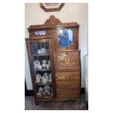 Antique quarter sawn oak side-by-side secretary