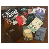 Assortment of books including hymnal