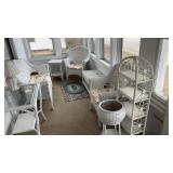 White wicker furniture set. Including three