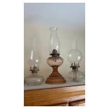 (3) vintage oil lamps