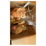 Baby doll with clothes, stands, and other