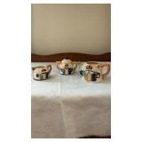 Three-piece set of sugar bowl, creamer & pitcher