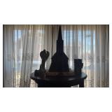 Christmas church lights up, with ornament,