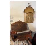 Wood wall hanging units shelves, and a metal wall