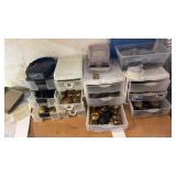 5 organizers, full of clock parts