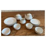 Childrenï¿½s tea set. Meito china. Hand painted.