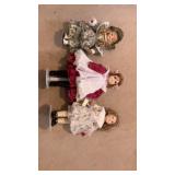 Three porcelain face dolls