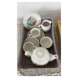 Childï¿½s tea set. With Peter rabbit on it. Made in