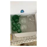 Assortment of glassware.